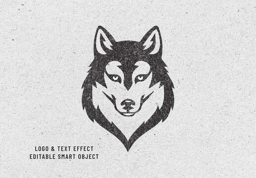 Grunge Stamped Logo & Text Effect Mockup