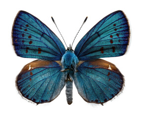 Vibrant blue butterfly nature isolated on transparent background, png
