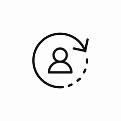 user refresh cycle  icon sign vector