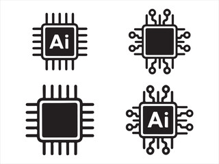 AI Microchip Icons
