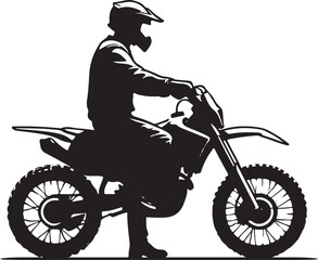 Fototapeta premium Motocross rider on dirt bike helmet motorcycle