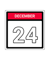calendar icon December month date 24
