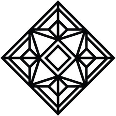 Black and White Art Deco Seamless Geometric Pattern Design