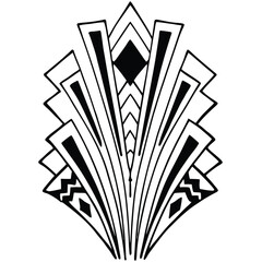 Black and White Art Deco Seamless Geometric Pattern Design