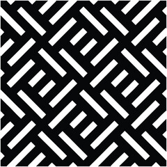Black and White Art Deco Seamless Geometric Pattern Design