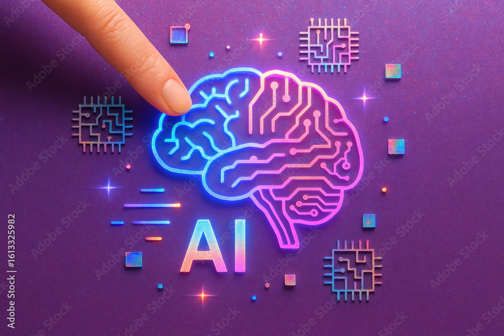 Poster ai intelligence and data innovation explore technology concept networking and digital connection
