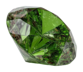 Shimmering green gemstone display natural view isolated on transparent background, png
