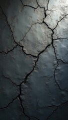 Background, texture. Cracked old concrete with cracks. AI generative.