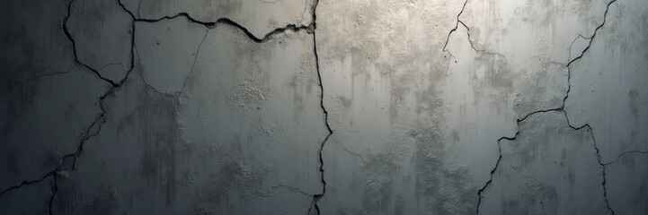 Background, texture. Cracked old concrete with cracks dark gray. AI generative.