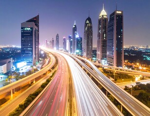 Obraz premium City highway at night