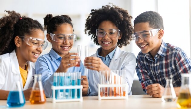 Diverse Kids Science Experiment Lab - Diversity and Inclusion