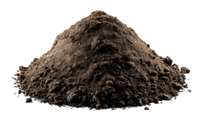 Soil excavation process construction site natural environment isolated on transparent background, png