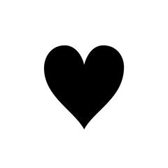 Hearts playing card suit black vector icon