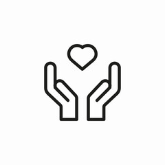 hands cupping heart icon sign vector