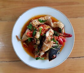 Spicy Stir-fried Fish with Herbs