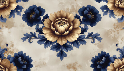 Classic East Asian Cherry Blossom and Bamboo Floral Ink Art on Traditional Rice Paper Texture Vertical Composition