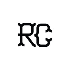 RC monogram logo design letter text name symbol monochrome logotype alphabet character simple logo