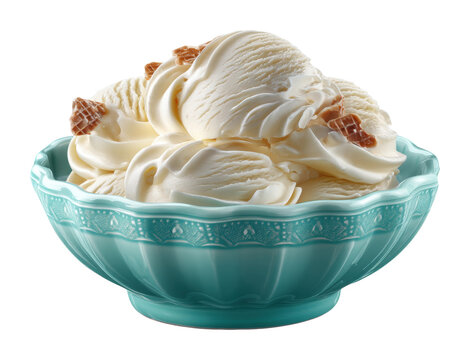 Delicious ice cream sundae kitchen food isolated on transparent background, png