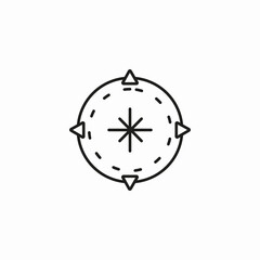 simple compass rose icon sign vector