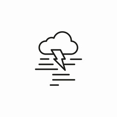 stormy weather lightning icon sign vector