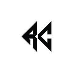 RC monogram logo design letter text name symbol monochrome logotype alphabet character simple logo