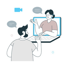 Virtual Collaboration Vector illustration. EPS 10 File