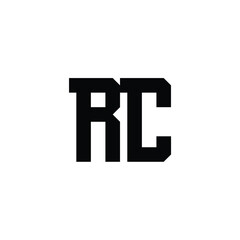 Obraz premium RC monogram logo design letter text name symbol monochrome logotype alphabet character simple logo