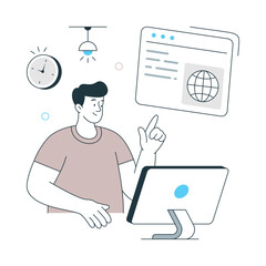 Digital Workspace Vector illustration. EPS 10 File