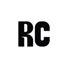 RC monogram logo design letter text name symbol monochrome logotype alphabet character simple logo