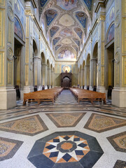 Historic cathedral of Saints Pietro and Marco in Alessandria, Italy: interior