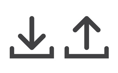 Simple upload and download icon design. User interface design. Vector illustration.