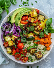Top View of Vegan Buddha Bowl