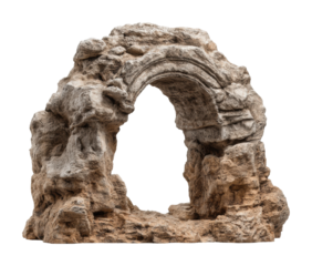 Historic ruins of an arch location stone structure natural isolated on transparent background, png