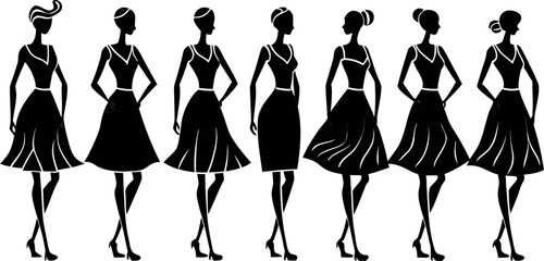 Black Silhouettes Women Dresses Fashionable Styles