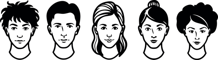 Black Silhouettes Hairstyles Diverse Haircuts Modern