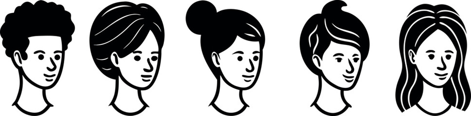 Black Silhouettes Hairstyles Variety Fashionable Cuts