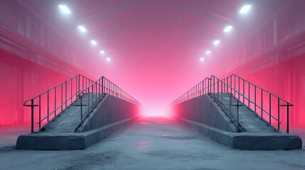 A detailed view of a steel factory interior featuring conveyor belts and industrial equipment.