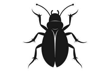 Black silhouette of a detailed beetle insect
