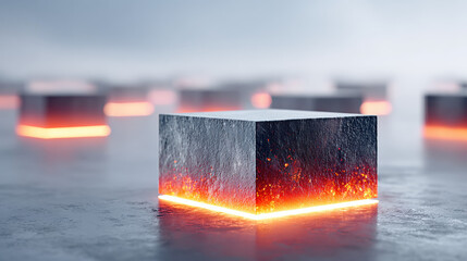Close-up of molten steel with glowing orange highlights, showcasing a dynamic industrial scene.