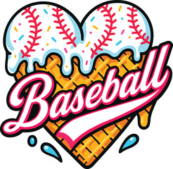 Baseball Ice Cream Drip