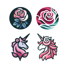 Obraz premium rose flower symbole design collection for branding corporate identity