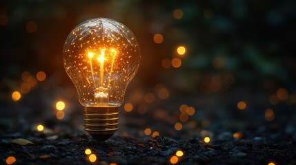 Illuminating creativity: A glowing light bulb sparking with innovative ideas and inspiration concept