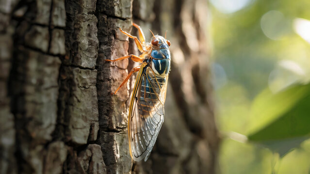 Close-up of a dragonfly in sunlight