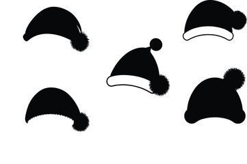 Obraz premium Santa hat vector illustration black silhouette here white color is the transparent, background color