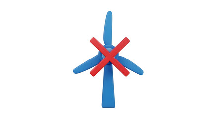 Wind Turbine with Red Cross: Concept of Renewable Energy Failure or Opposition