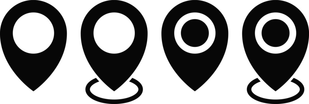 pin location icon set. position symbol. Modern map markers. Map place marker. place address navigation locator sign.  location pin place marker

