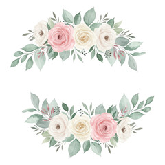 Floral wreath isolated on transparent background