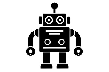 Fototapeta premium Machine robot vector silhouette 