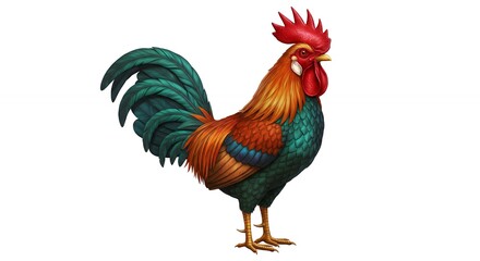 Fototapeta premium Colorful rooster illustration