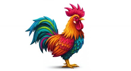 Fototapeta premium Colorful rooster illustration